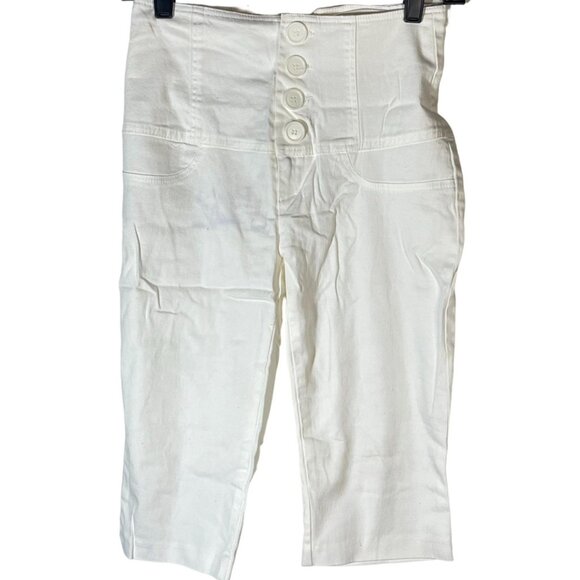 spring street Capri pants buttons cotton blend foe pockets size 3 waist 26 READ - Picture 1 of 10